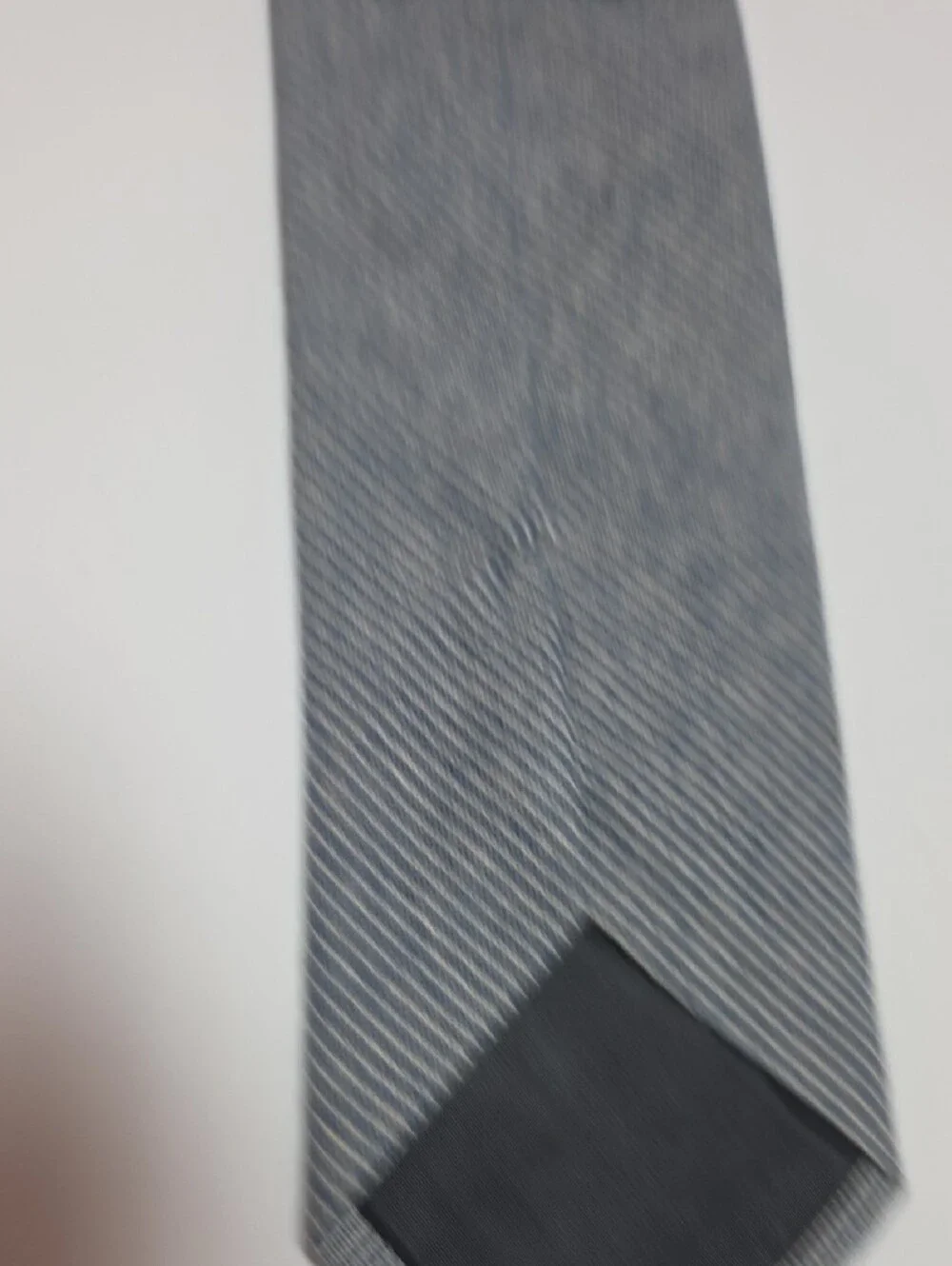 J. Crew Men's 100% Cotton Narrow Blue-Gray Stripe Textured Tie 2.75x58